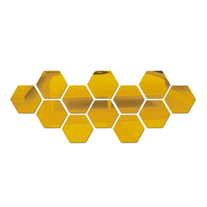Hexagon Acrylic Mirror Wall Stickers – 6 or 12 Piece Set