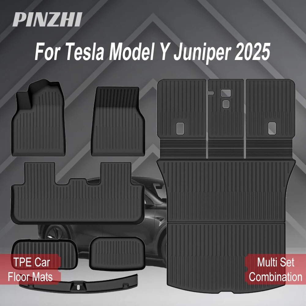 For Tesla New Model Y Juniper Premium/Performance 2025+ TPE Floor Mats Luggage Mat Wear-resistant Foot Pads ModelY Trunk Mats
