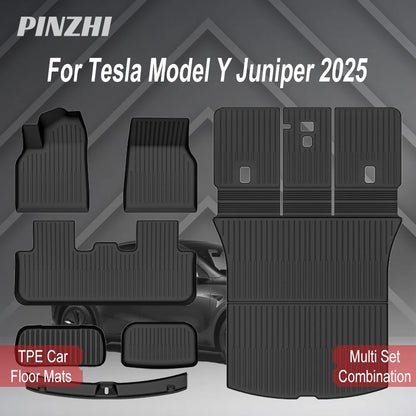 For Tesla New Model Y Juniper Premium/Performance 2025+ TPE Floor Mats Luggage Mat Wear-resistant Foot Pads ModelY Trunk Mats