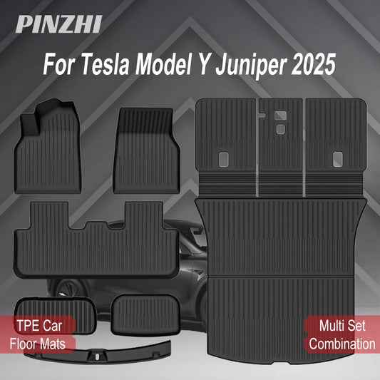 For Tesla New Model Y Juniper Premium/Performance 2025+ TPE Floor Mats Luggage Mat Wear-resistant Foot Pads ModelY Trunk Mats