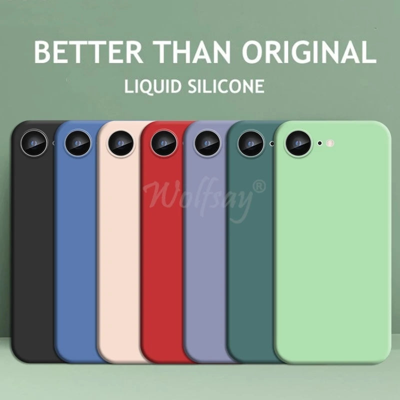 For iPhone 16e Case Liquid Silicone Plain Rubber Funda Phone Protector Case For iPhone 17e Cover For iPhone 17 e 16 E SE 4 Case