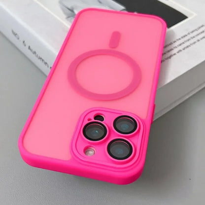 Magnetic Matte Translucent Armor Shockproof Case For iPhone 17 16 15 14 13 12 11 Pro Max Plus For Magsafe Wireless Charge Cover