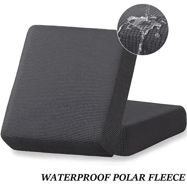 Waterproof Sofa Seat Cushion Cover Jacquard Polar Fleece Sofa Covers Elastic Removable Couch Cover Pets Kids Furniture Protector