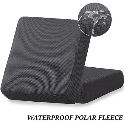 Waterproof Sofa Seat Cushion Cover Jacquard Polar Fleece Sofa Covers Elastic Removable Couch Cover Pets Kids Furniture Protector