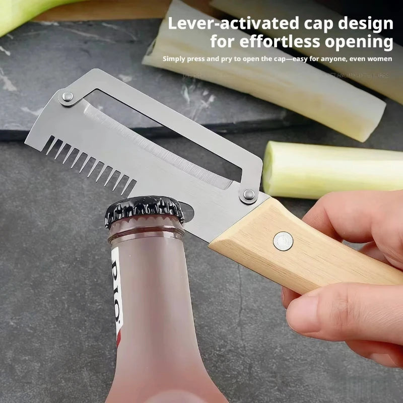2026 New Ergonomic Paring Knife with Wood Handle Stainless Steel Vegetable Peeler 2-in-1 Fruit & Potato Peeler for Kitchen