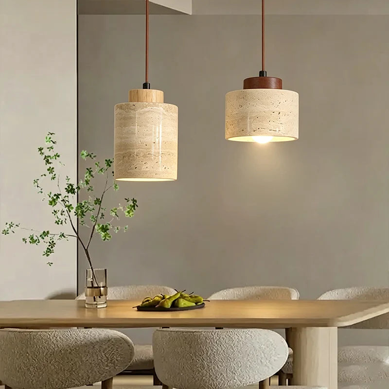 Japanese Modern Designer Wabi-Sabai Bedroom Bedside Lighting Bar B&B Yellow Cave Stone Chandelier Bedside Hanging Wire Lamp