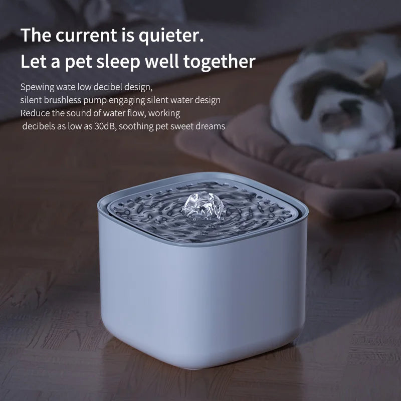 3L Cat Water Fountain Auto ERecirculate Filter Large Capacity Filtring Cat Water Drinker 1USB Electric Mute Cats Water Dispenser