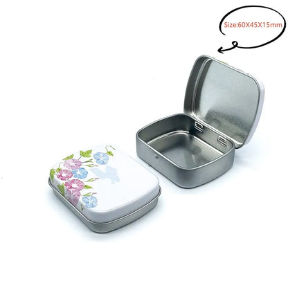 New Square Tin Storage Box – Silver Metal Box for Jewelry, Coins, Keys & Candy