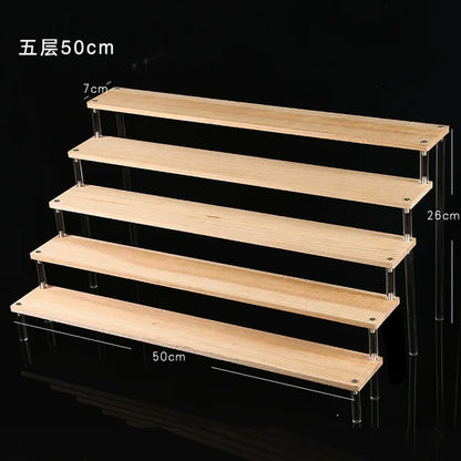 1-5 Tier Acrylic Display Stand,Clear Display Riser Rack for Cupcake,Perfume Doll Décor and Organizer Amiibo Funko POP Figures