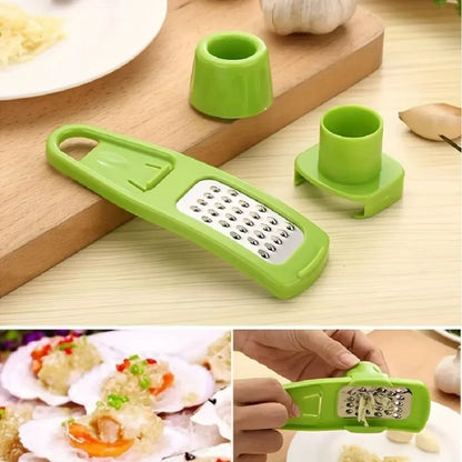 Mini Garlic Grinder Portable Garlic Peeling Machine Garlic Crusher Multi-Functional Manual Ginger Grinding Grater Kitchen Tools