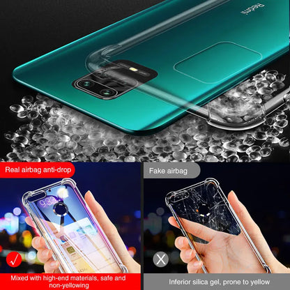 Airbag Thick Shockproof TPU Clear Case For Xiaomi Redmi Note 9 9s Note9 Pro Silicone Transparent Soft Cover Cases