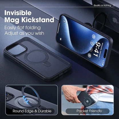 Magnetic Mobile Phone Case with Ring Stand for iPhone 17 Pro Max Air 16 16E 15 14 Case Plus 13 11 12 Mobile Cases with Kickstand