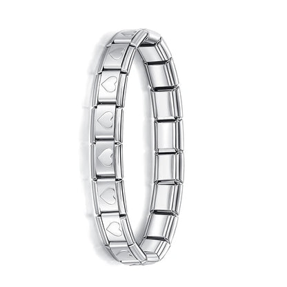 Hapiship Italian Elastic Charm Bracelet – 9mm Stainless Steel Fashion Bangle for Women & Men