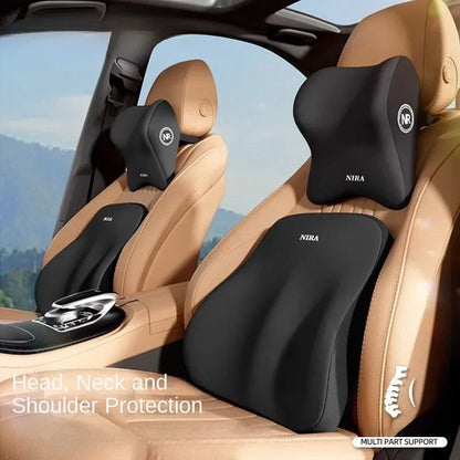 New Car Lumbar Support Pillow Memory FoamAuto Neck Pillow Waist Support Removable Washable Backrest Universal Vehicle Cushion