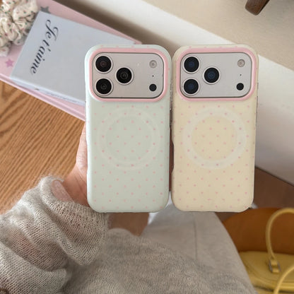 Aesthetic Korean iPhone Case — Magnetic Polka Dot TPU Cover