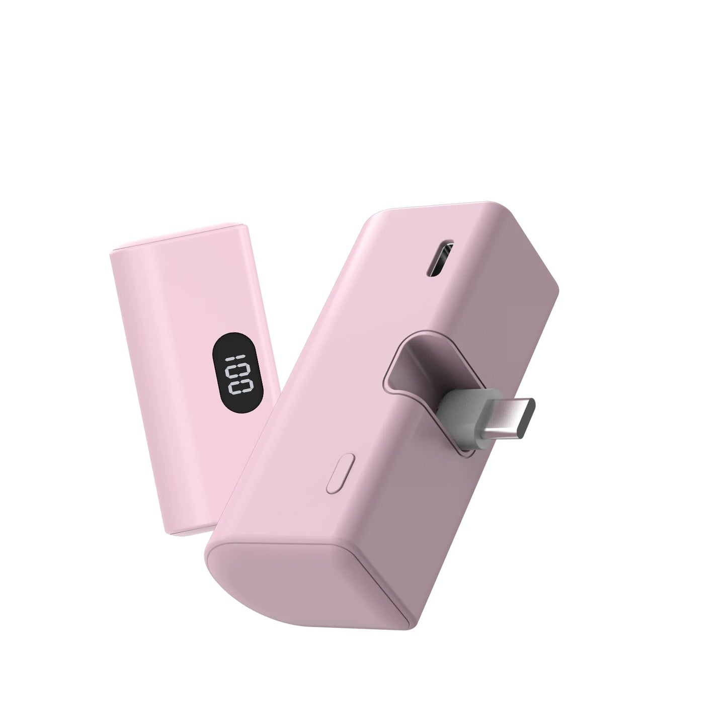 Lightweight 5000mAh Portable Power Bank with Built-in Type C Foldable Functionality, Suitable for Charging All Type C Devices.
