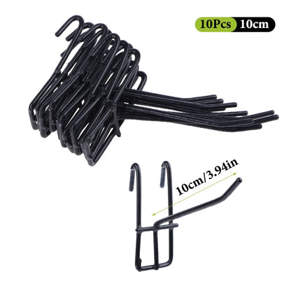 10Pcs Durable 5/10/15/20cm Screen Hooks 3.3mm Thickness Supermarket Iron Wire Mesh Hanging Hooks Iron Grid Hooks For Screen Grid