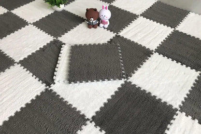 Soft Plush Children's Mat EVA Foam Puzzle Mat Long Hair Carpet Infant Developing Mat Rug Puzzle Interlock Keep Warm Playmat 30CM