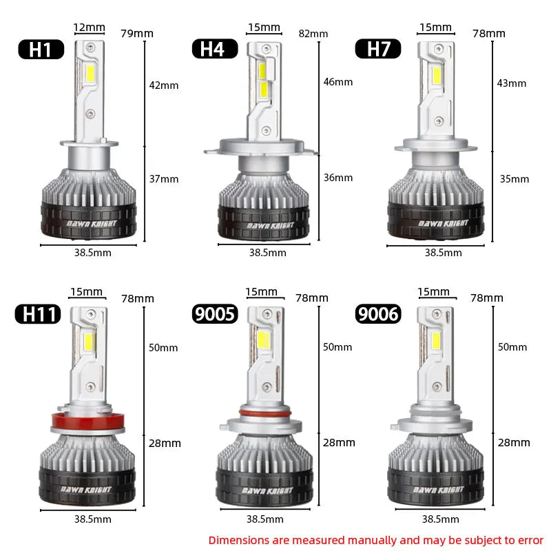 DAWN KNIGHT K9C H11 H7 H4 Very Powerful Front LED Car Lamp 6000K 4300K Efficient Cooling System H1 HB3 HB4 Lights 12V 2pcs