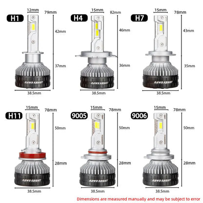 DAWN KNIGHT K9C H11 H7 H4 Very Powerful Front LED Car Lamp 6000K 4300K Efficient Cooling System H1 HB3 HB4 Lights 12V 2pcs