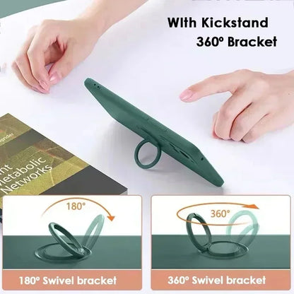 Original Liquid Silicone Rotable Ring Holder Case For Google Pixel 11 Pro XL 10A 9A 8 7 Pro Wrist Strap Skin Feel Protect Cover