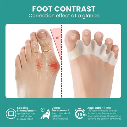 1Pair Soft Silicone Toe Separator Cushion Portable Household Foot Relief Protective Accessory For Toe Spacing