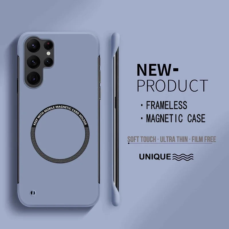 Ultra Thin Hard PC Magnetic Frameless Phone Case For Samsung Galaxy S25 S24 S23 S22 S21 S20 FE Plus Ultra PC Matte Protect Cover