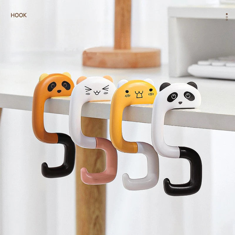 1/2/4pcs Office Specific Side Hanging Bag, Desk Side Backpack Hook, Desk Side Hanging Bag Artifact, No Drilling, Detachable