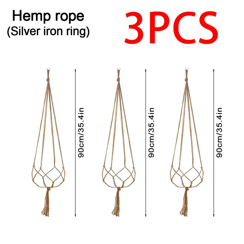 Hanging Plant Pot Hanging Basket Vases with Hook Creative Macrame Suspension Plant Planters for Hanging  Flower Pot Net