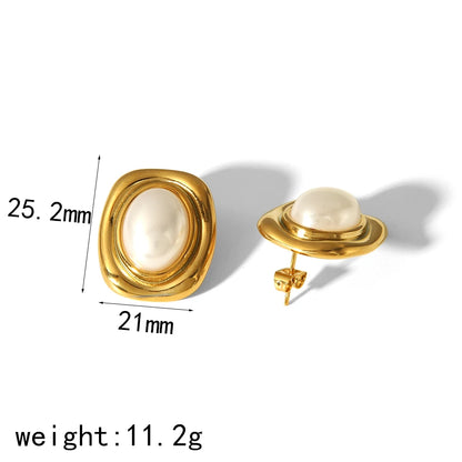Tiger-Eye Natural Stone Earrings – 18K Gold Plated Stainless Steel, Waterproof