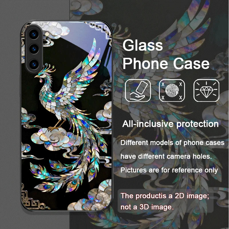 Stylish Tiger Dragon Marble Texture Printed Tempered Glass Phone Case for Samsung Galaxy S25 Ultra S24 S23 Plus S22 S21 FE Cover