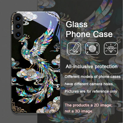Stylish Tiger Dragon Marble Texture Printed Tempered Glass Phone Case for Samsung Galaxy S25 Ultra S24 S23 Plus S22 S21 FE Cover