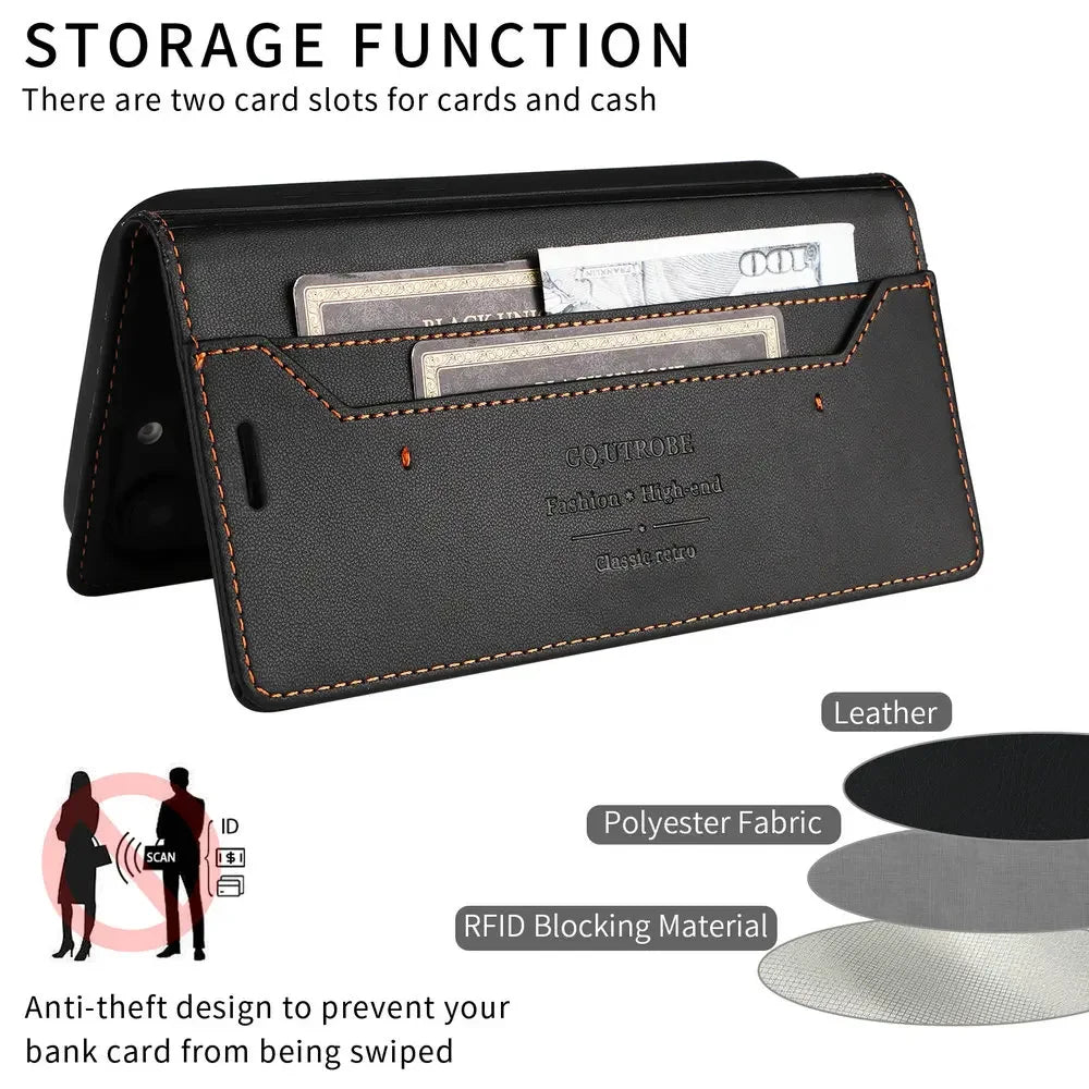 Luxury Case for Redmi Note 15 14 13 12 Pro Plus 5G 4G Flip Cover Magnet Wallet RFID Phone Book Funda Xiaomi Redmi Note 11 10 11S