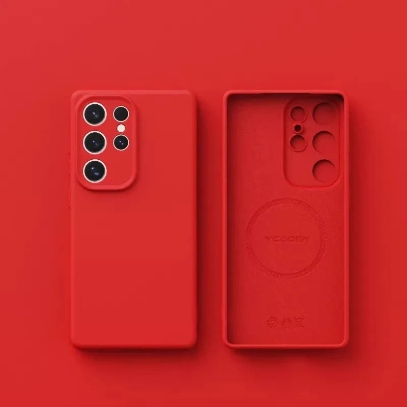Original Liquid Silicone Magnetic Phone Case For Samsung Galaxy S26 S25 S24 S23 S 26 Ultra Plus Cases Wireless Charge Soft Cover