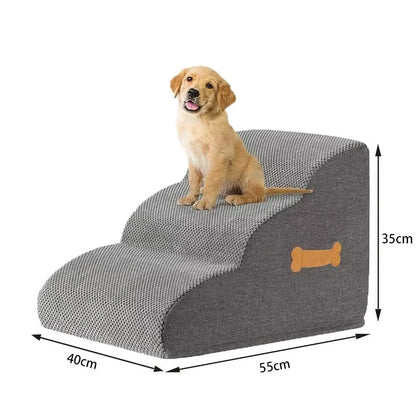 2/3/4 Steps Dog Secure Stairs High Density Foam Ramps Non-Slip Pets Steps for Older Dogs Pets with Joint Pain Sofa Bed Ladder
