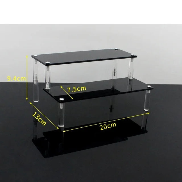1-5 Tier Acrylic Display Stand,Clear Display Riser Rack for Cupcake,Perfume Doll Décor and Organizer Amiibo Funko POP Figures