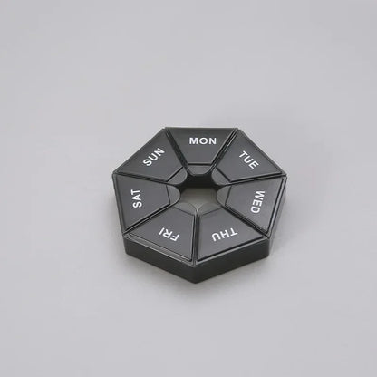 1/2/3Pcs A Week 7 Corners Pill Box Round 7 Boxes For One Week Small Pill Box Mini 7 Days Portable Points Medicine Jewelry Box