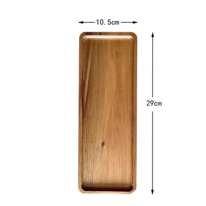 Wabi Sabi Style Acacia Wood Decorative Serving Platter Oval Natural Wood Tray for Home Tabletop Decoration Small Organizer