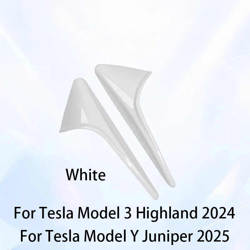 ABS Carbon Pattern Side Camera Cover For Tesla Model 3 Highland 2024 Model Y Juniper 2026 ABS Leaf Board Sticker Accessories