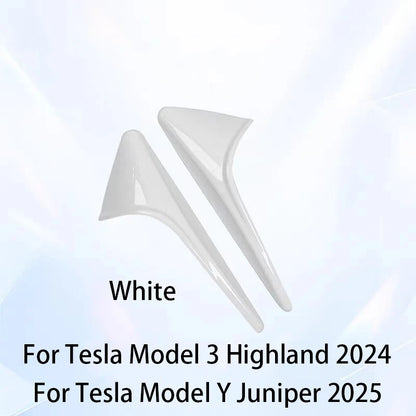 ABS Carbon Pattern Side Camera Cover For Tesla Model 3 Highland 2024 Model Y Juniper 2026 ABS Leaf Board Sticker Accessories