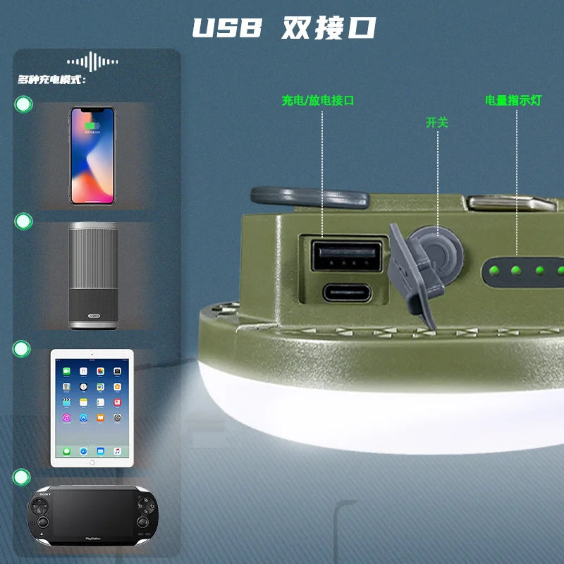 MOSLIGHTING 7200Mah LED Tent Light Rechargeable Lantern Portable Outdoor Camping Lamp Multifunctional Endurance High-Power Light
