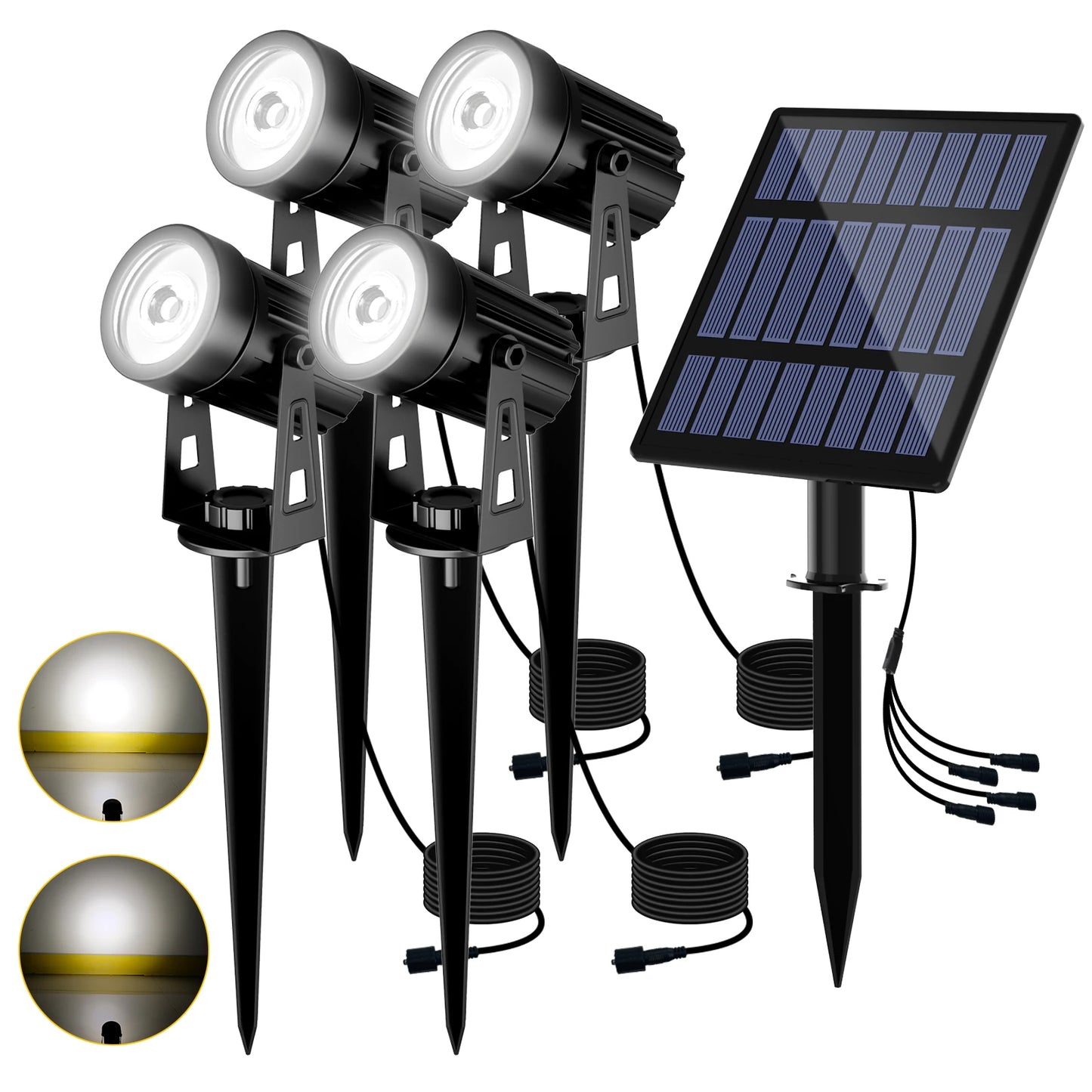 3000K/RGB Solar LED Light Outdoor Solar Spotlight Solar Garden Light Outdoor IP65 Waterproof Solar Power Light Wall Light