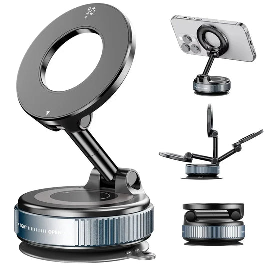 360° Magnetic Car Phone Holder with Vacuum Suction Cup