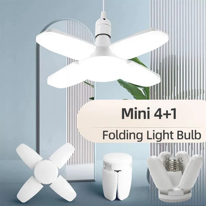 E27 Foldable Fan Shape LED Bulb Lamp 220V 110V 40 LEDs Light Bulbs For Home Ceiling Lamp Warehouse Garage White Light 6500