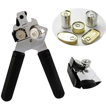 Multifunctional Manual Can Opener Stainless Steel Smooth Edge Tin & Bottle Opener Kitchen Tool