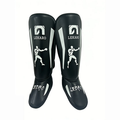 Lekaro Adult Professional Fighting Leg Guards Boxing Shin Guards Fighting Protective Gear Instep Protection Fighting Equipment