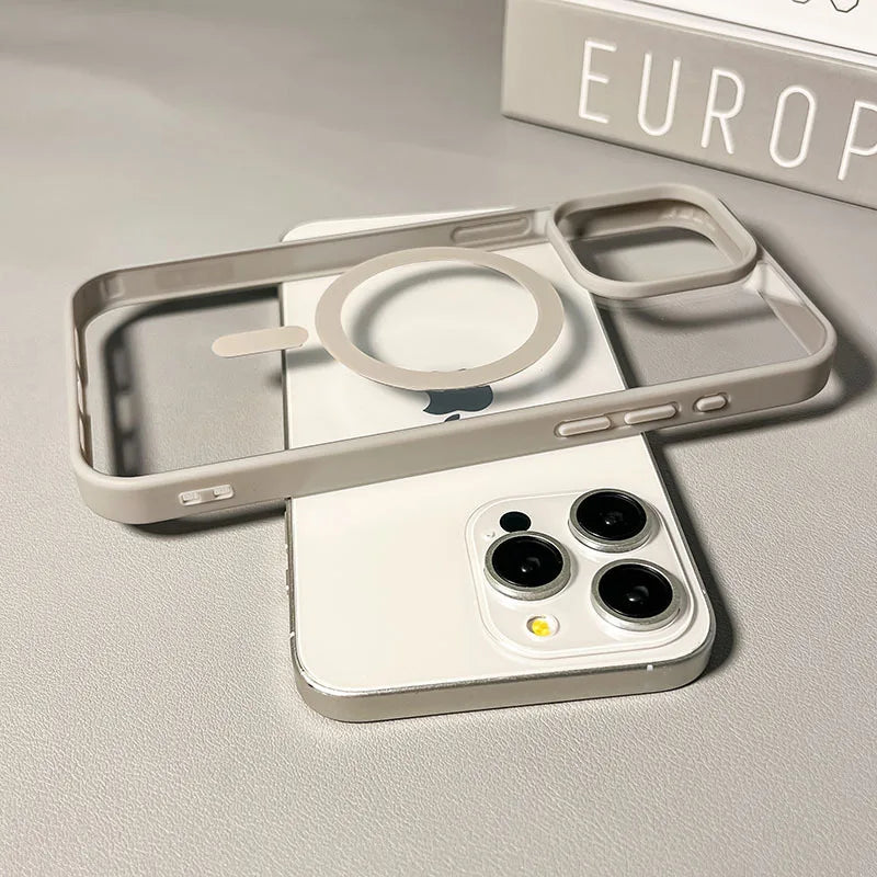 Luxury Candy Wireless Charging Phone Case For iPhone 17 16 15 14 13 12 11 Pro Max 16 Plus 16e Magnetic Bumper Cover for Magsafe