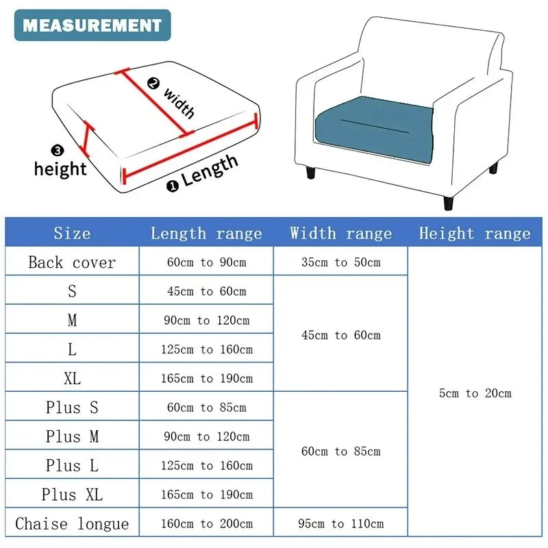 1 2 3 4 Seat Sofa Cushion Cover Back Combination Kit Cover Living Room Waterproof Jacquard Slipcover Couch Seat Protector Case