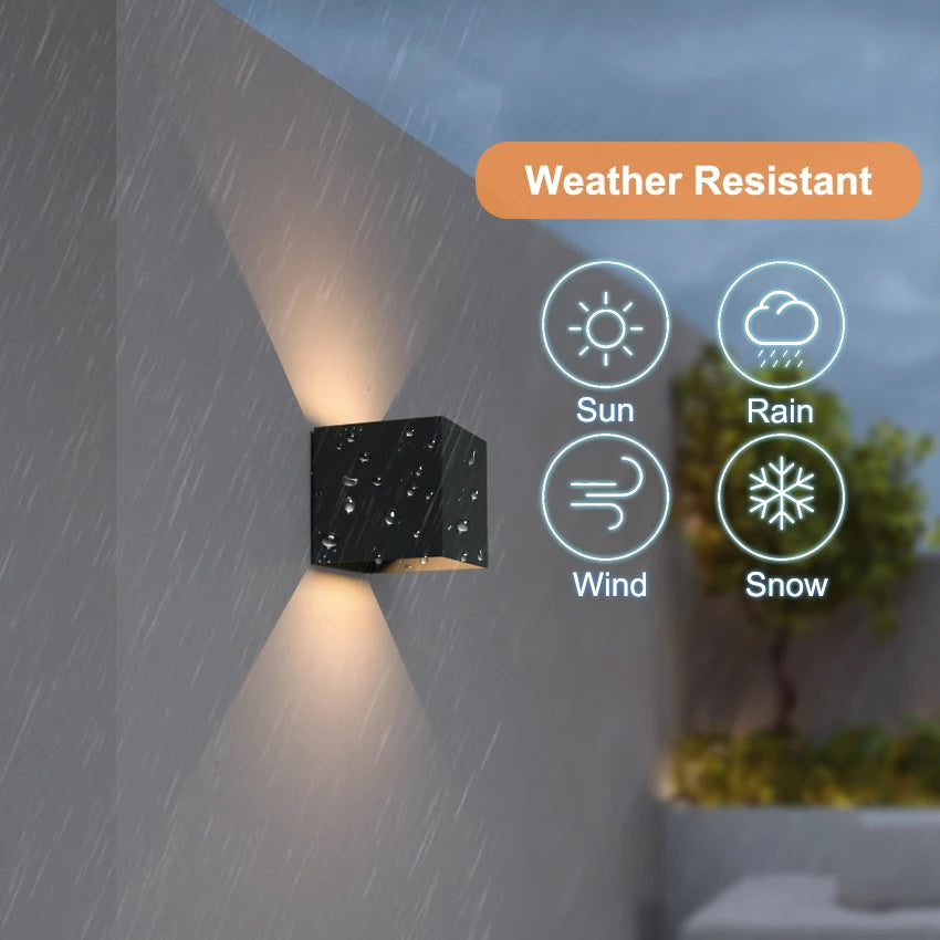 6W/12W LED Waterproof Wall Lamp in Black/White/Grey for Indoor and Outdoor Decoration Lighting Aluminum Wall Lights AC 110V 220V