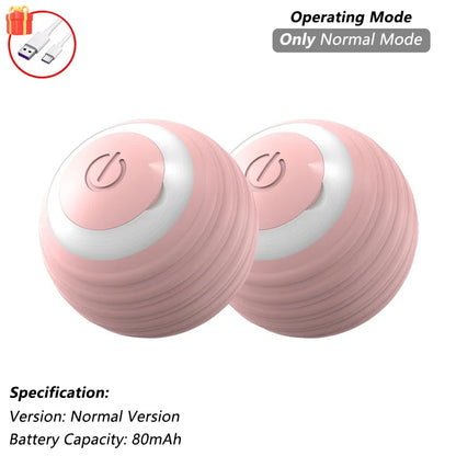iLMH 1/2 PCS Cat Interactive Ball Toy Automatic Rolling Ball Faux Tail Rechargeable Smart Pet Electric Toy Pet Toy Imitate Mouse